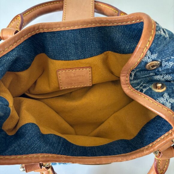 Louis Vuitton Monogram Denim Pleaty Blue Handbag 2005 VI0085 - Picture 6 of 11